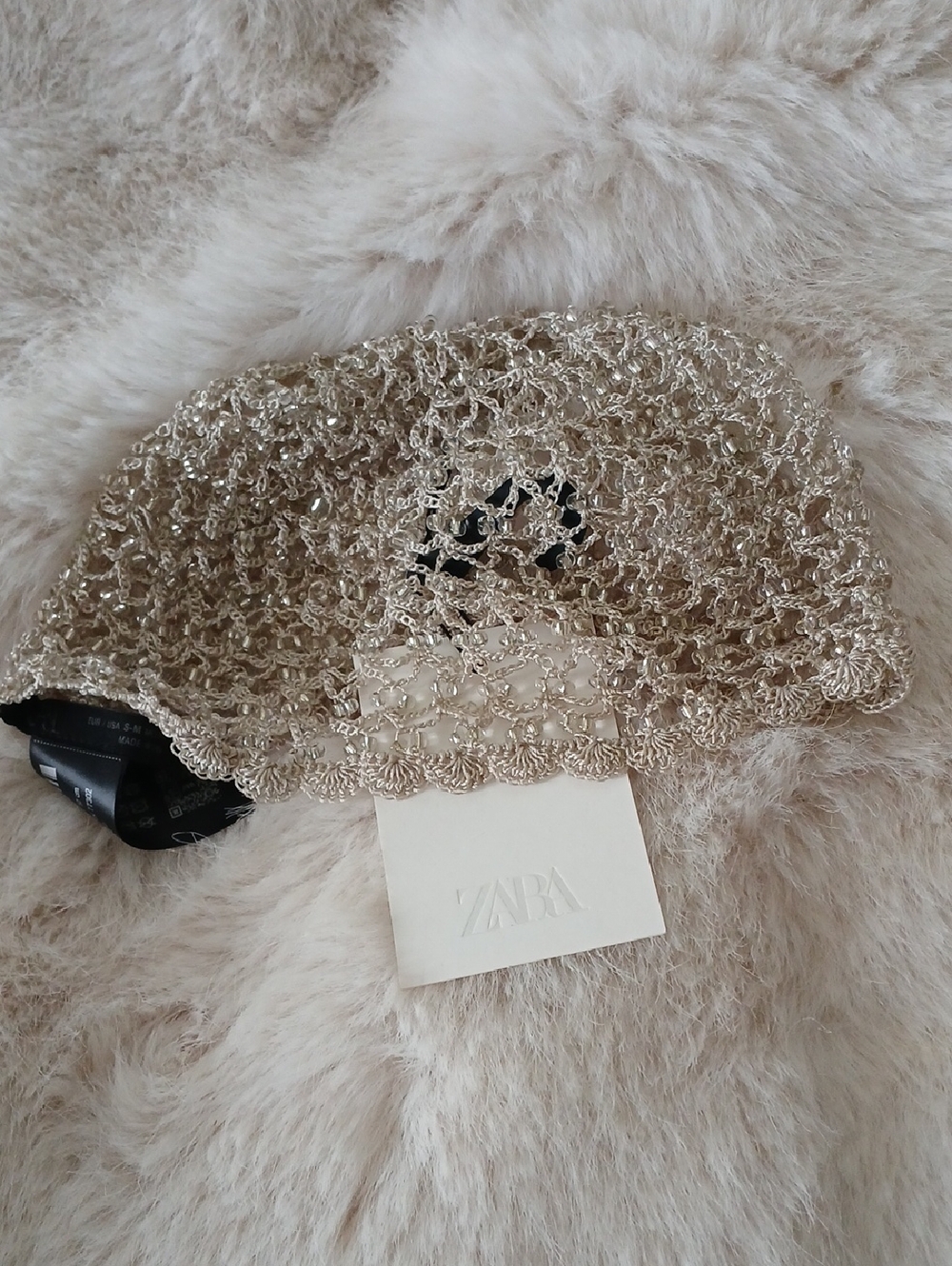 Silver Metallic Knit Hair Net - Women Accessories - Picture 4 of 7